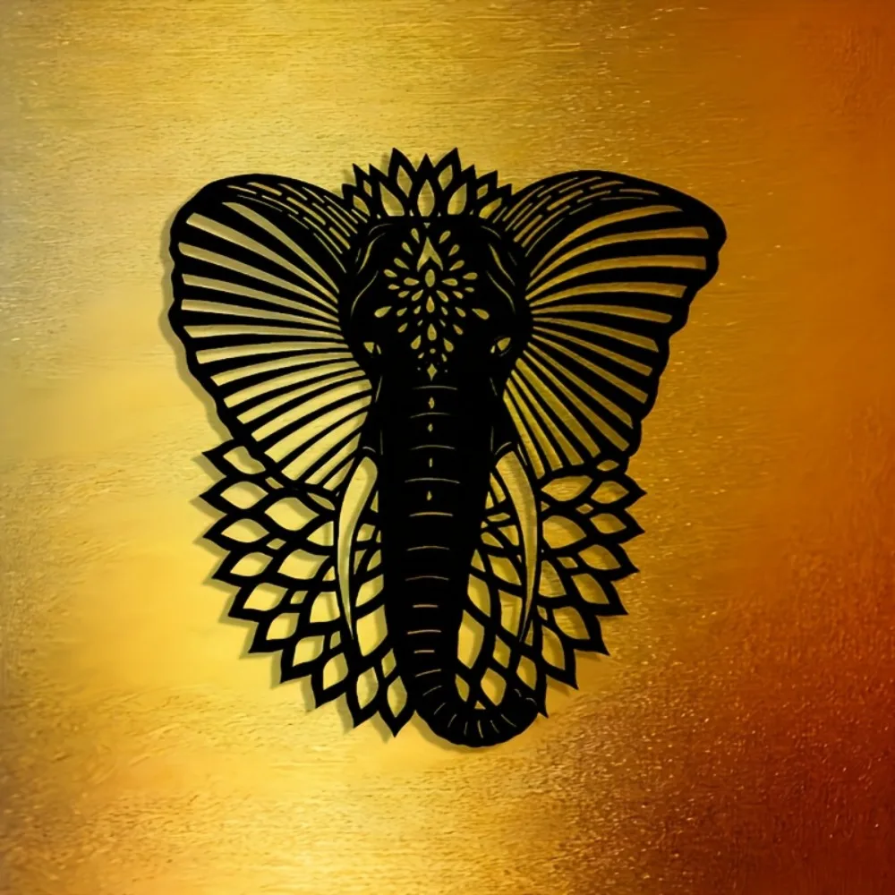 Art Craft Elephant - CIFBUY 금속 벽 예술 코끼리 코