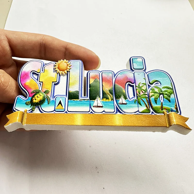 Art Craft Magnet - 세인트 루시아 웨스트 인디스, 해변 3D