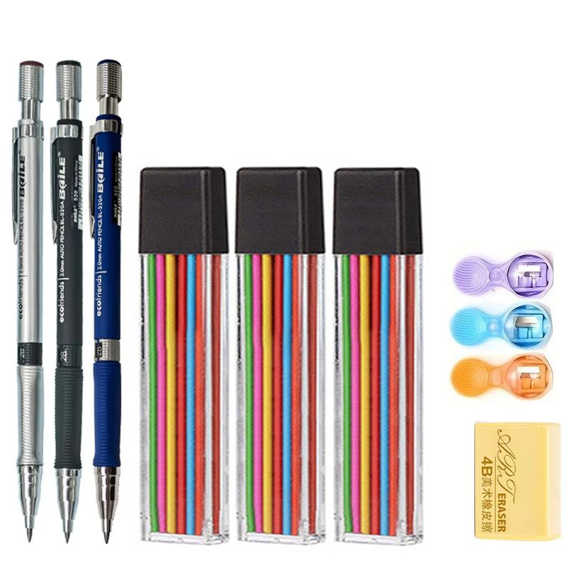 Staedtler Pencil Lumocolor - 2.0mm 기계식 연필 세트 2B 검정/컬러