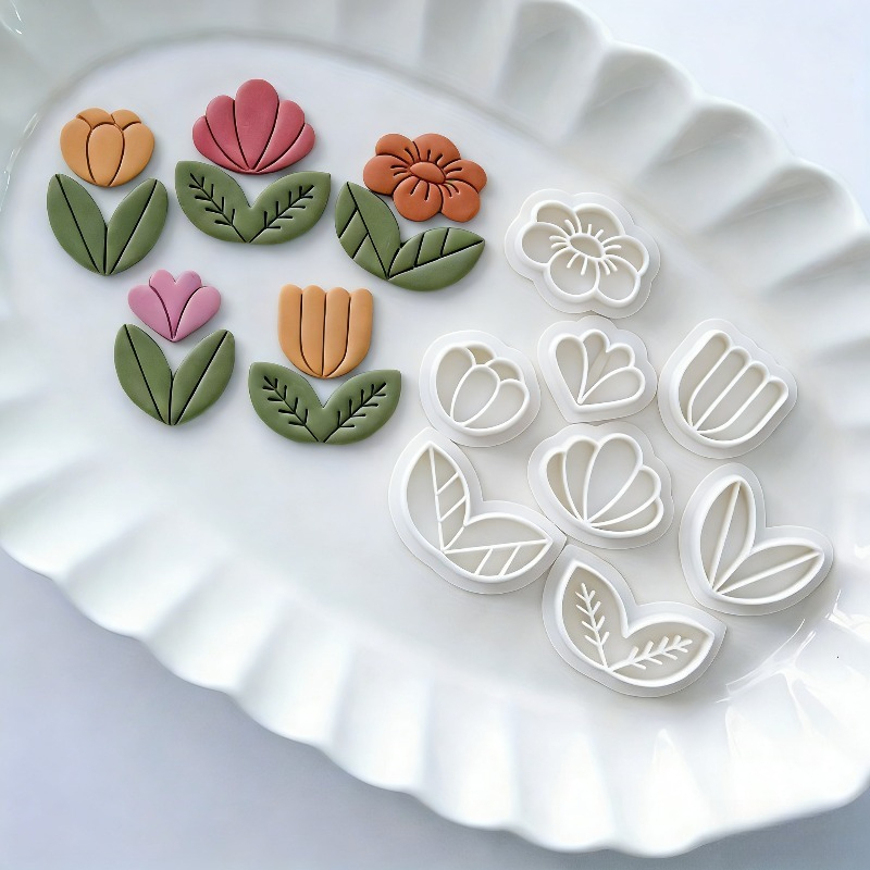 Art Craft Leaves - 8개 꽃잎 모양 폴리머 클레이 커터,