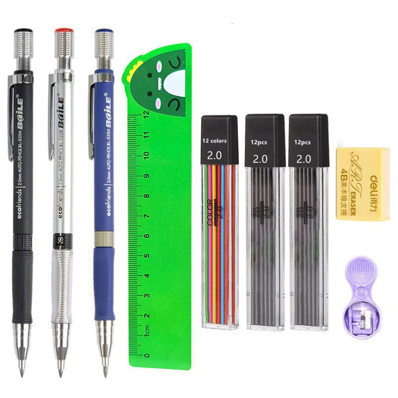 Staedtler Pencil Lumocolor - 기계식 연필 세트 2.0mm 2B 검정/색상