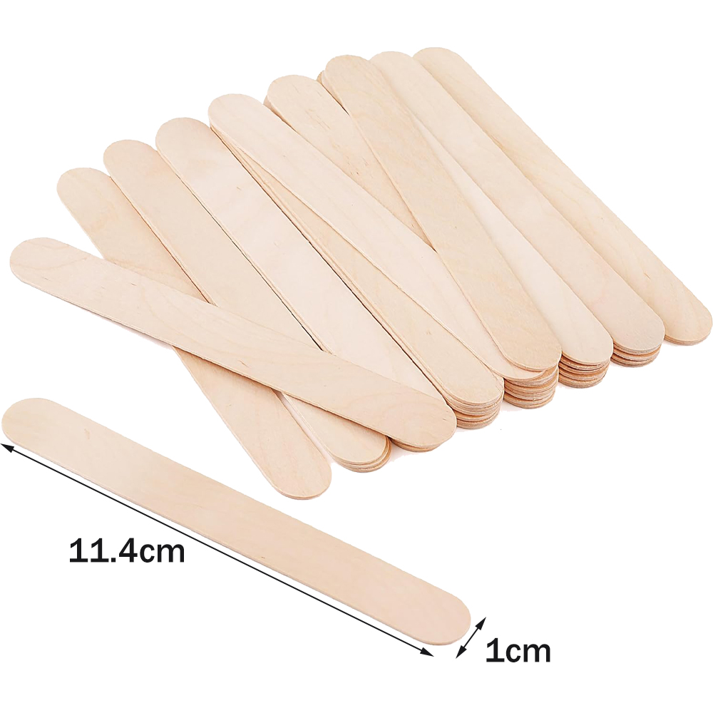 Art Craft Jumbo - 50개 11.4cm 천연 나무 아이스크림 막대