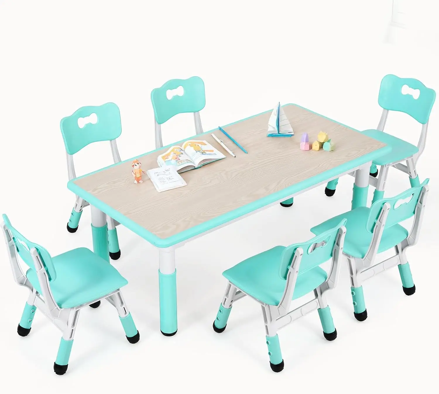 Kids Table and 6 Chairs Set, H - Art Craft Activities For Preschoolers 리뷰 및 가격