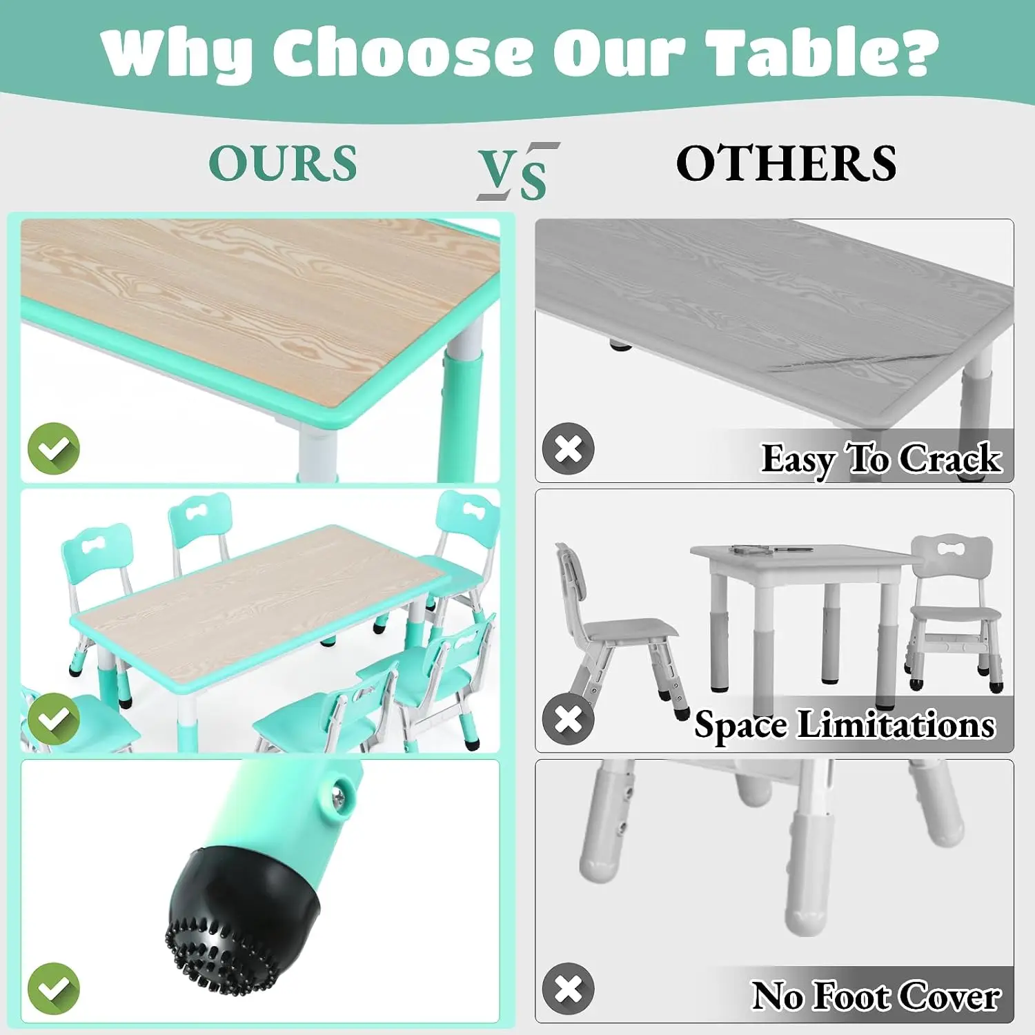 Kids Table and 6 Chairs Set, H - Art Craft Activities For Preschoolers 리뷰 및 가격
