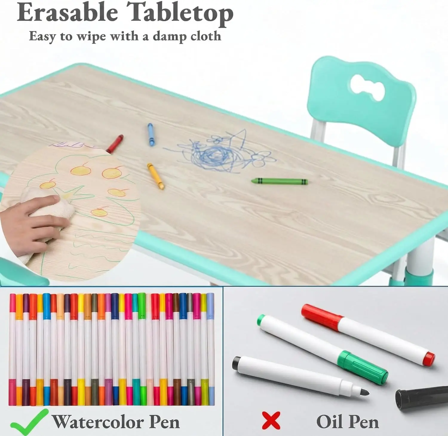 Kids Table and 6 Chairs Set, H - Art Craft Activities For Preschoolers 리뷰 및 가격