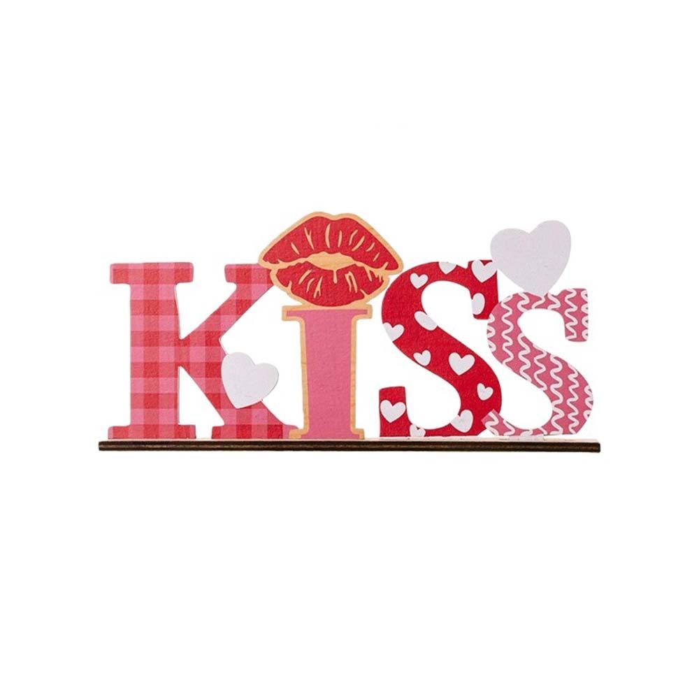 러브 키스 러브 우드 노트 오너먼트 립 러브 하트 나무 - Art And Craft Valentine 리뷰 및 가격