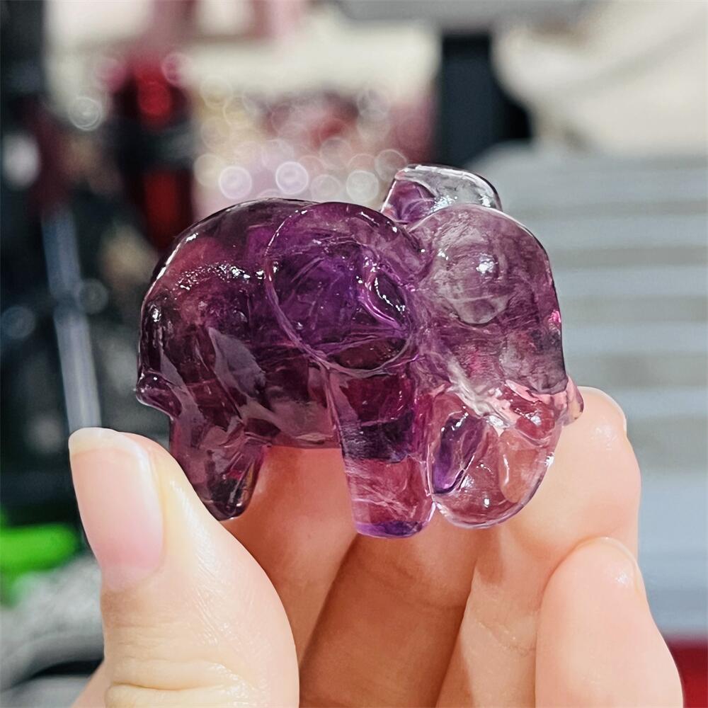 2PCS 컬러 형석 크리스탈 코끼리 1.5 인치 천연  - Art Craft Elephant 리뷰 및 가격