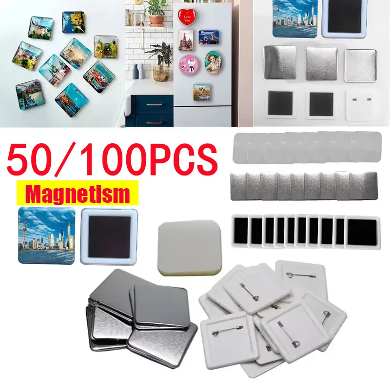 50/100개 50*50mm 자석 냉장고 배지 핀 버튼 - Art Craft Magnet 리뷰 및 가격