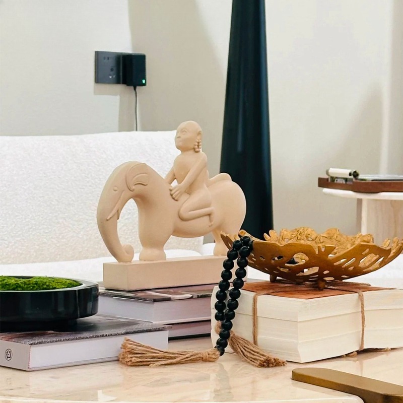 창의적인 추상 캐릭터 코끼리 타는 예술 조각상 와비사비 - Art Craft Elephant 리뷰 및 가격