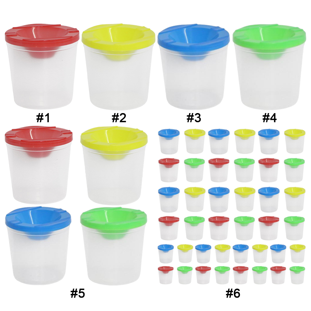 색깔 있는 뚜껑이 있는 흘림 방지 페인트 컵, 페인트  - Art Craft Cup 리뷰 및 가격