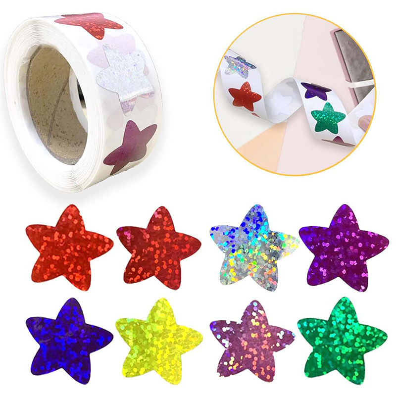 500Pcs/Roll 다채로운 스타 스티커 어린이 보상 - School Of Art X Craft 리뷰 및 가격