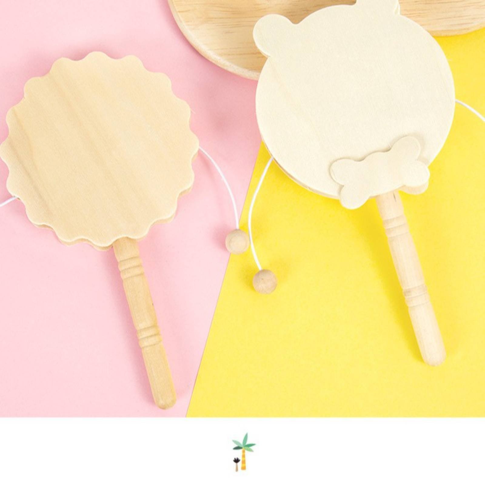 DIY 나무 딸랑이 드럼, 평평한 표면 손잡이, 미완성 - Art Craft Workshop 리뷰 및 가격