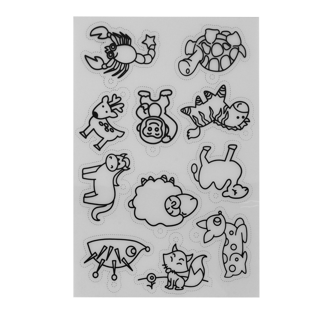 8 PCS 귀여운 동물 열 수축 시트 흰색 다양한 패턴 - Craft And Art Difference 리뷰 및 가격