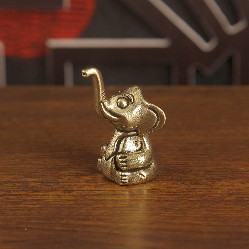1개 황동 귀여운 코끼리 장식품 가정 사무실 데스크탑  - Art Craft Elephant 리뷰 및 가격