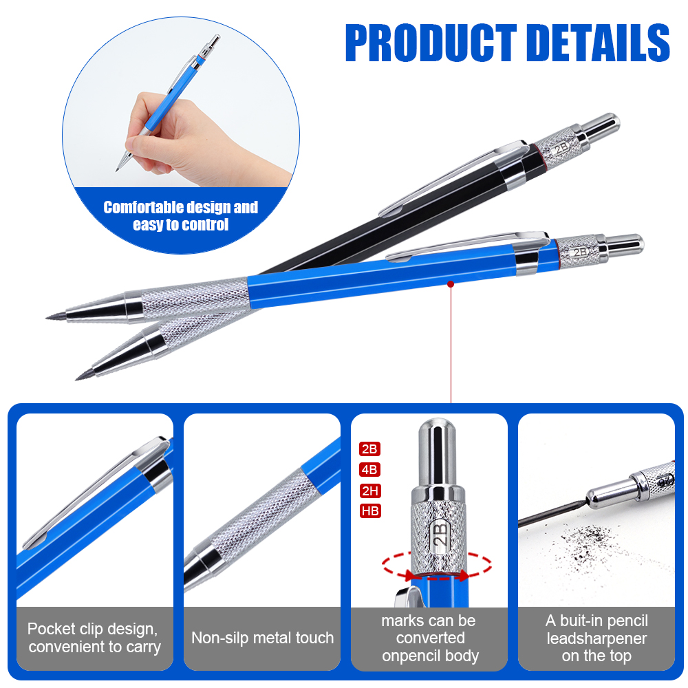 새로운 여러 가지 빛깔의 금속 기계식 연필, 2.0mm - Staedtler Pencil Lumocolor 리뷰 및 가격