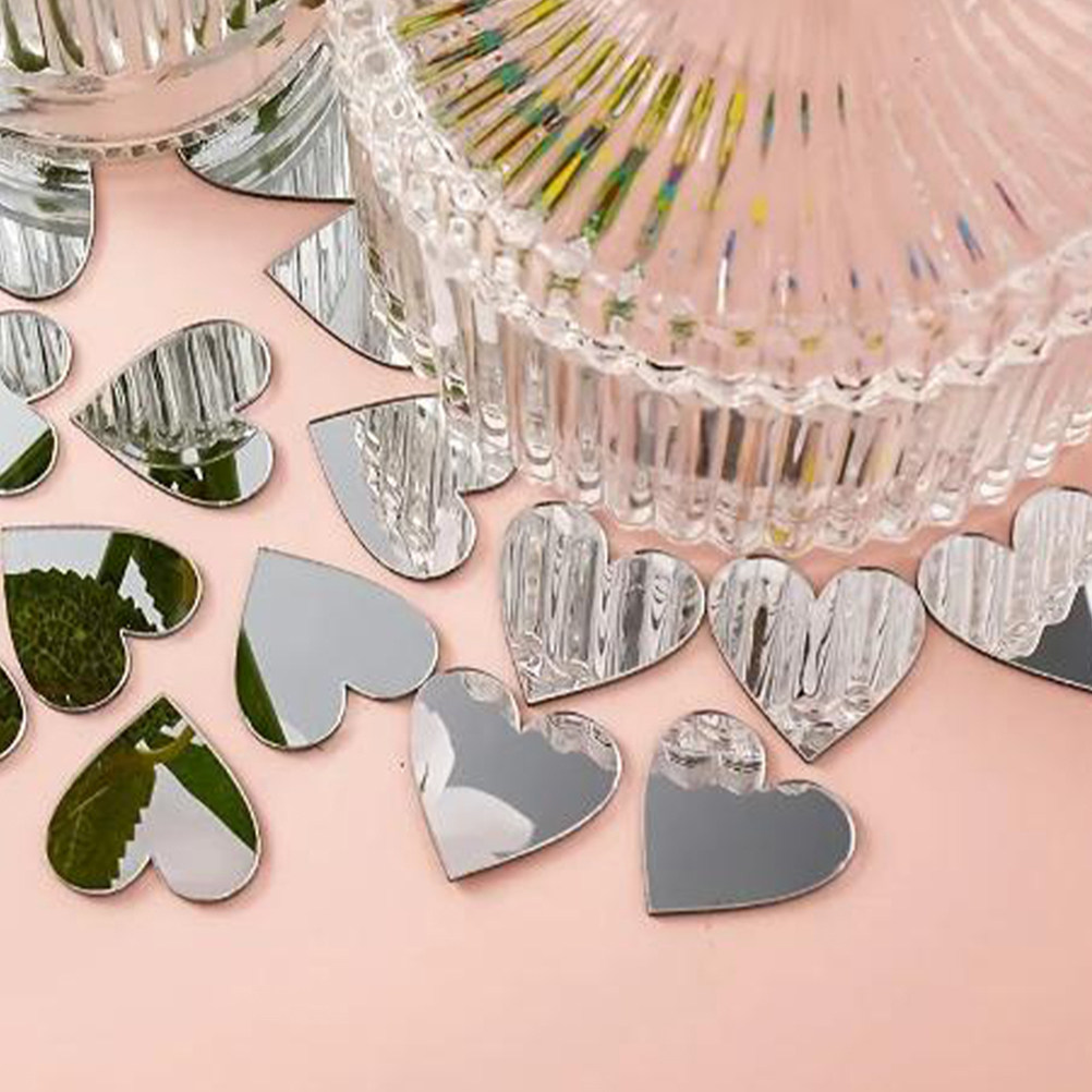 100개 하트 모양 거울 스티커, DIY 공예, 스크랩 - Art And Craft Valentine 리뷰 및 가격