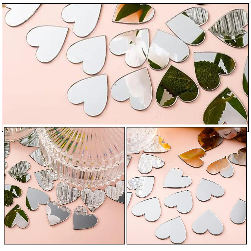100개 하트 모양 거울 스티커, DIY 공예, 스크랩 - Art And Craft Valentine 리뷰 및 가격