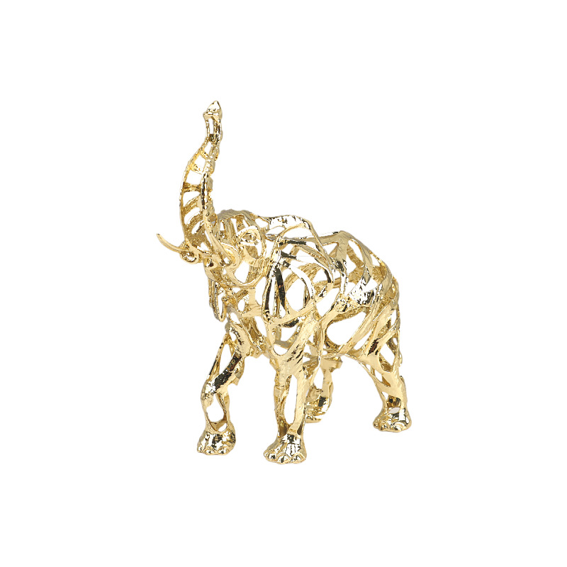 금속 공예 인공 동물 조각 황금색 오픈워크 사자 말 코 - Art Craft Elephant 리뷰 및 가격